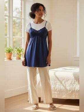 Vintage Vanity Fair Satin lBabydoll Nightie with Lace Bodice with Bow Accents